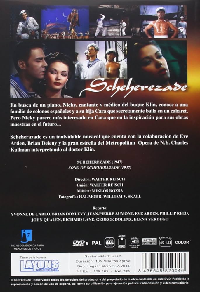 その他 SONG OF SCHEHEREZADE [DVD] Song Of Scheherazade [DVD]: Amazon.co.uk: Yvonne De Carlo